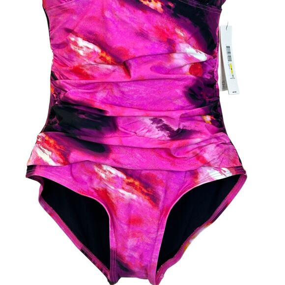 DKNY Tie-Back Halter Style One-Piece Swimsuit Abstract Mirage Women's Medium NWT - Picture 6 of 12